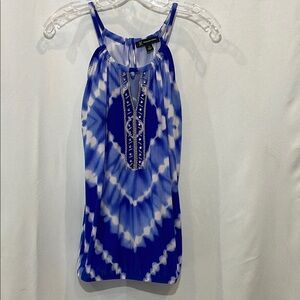 INC International Concepts Blue and White Tank Top
